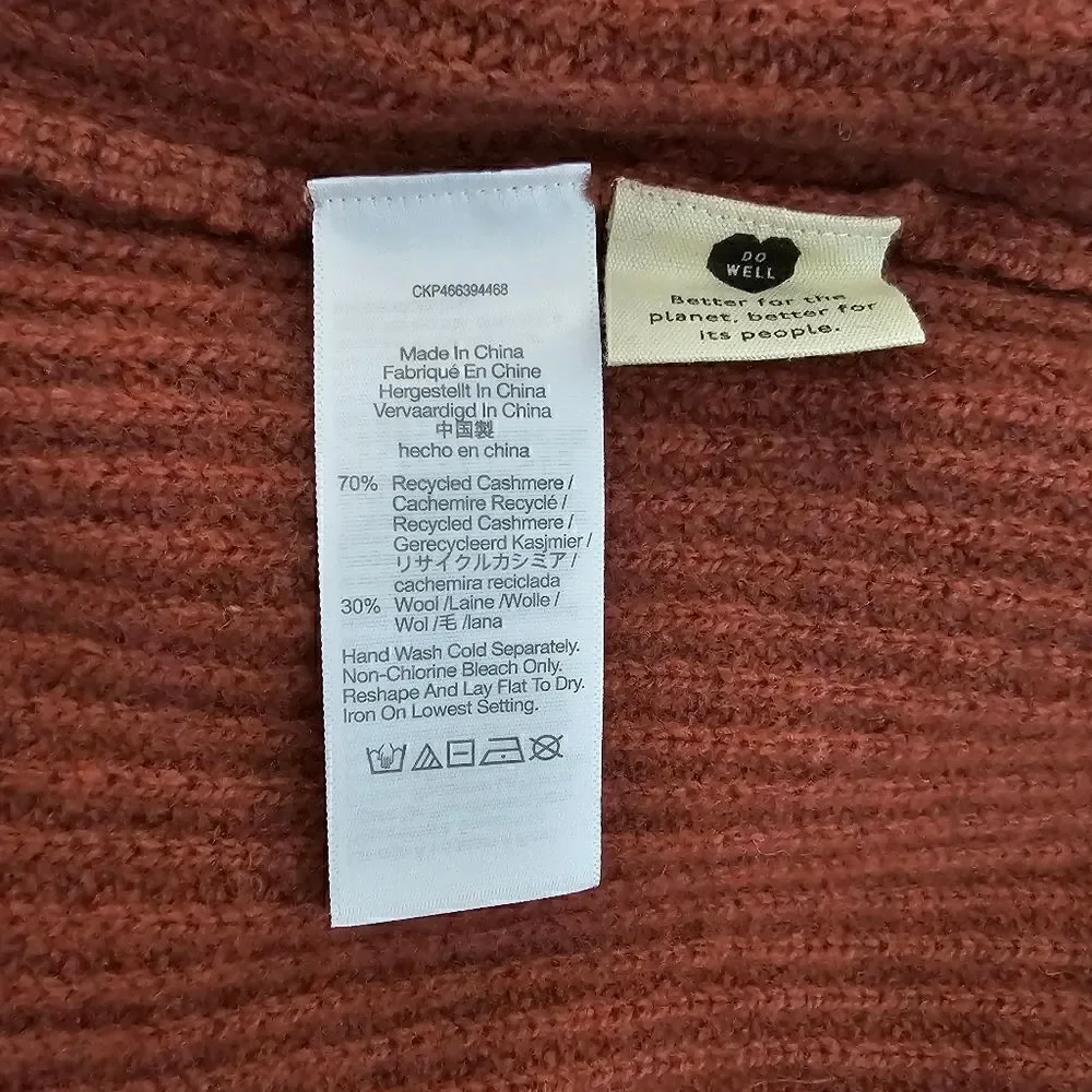 New! Madewell Cashmere Wool Soft Knit Oversized Turtleneck Cozy Sweater